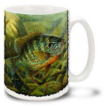 This Pumpkinseed Sunfish looks pretty interested in something, could it be what's on the end of your fly rod line? Lure in some coffee with your Pumpkinseed Fishing Coffee Mug! This brightly decorated Pumpkinseed Fish Mug is dishwasher and microwave safe and celebrates fishing mug holds 15oz. of your favorite coffee.