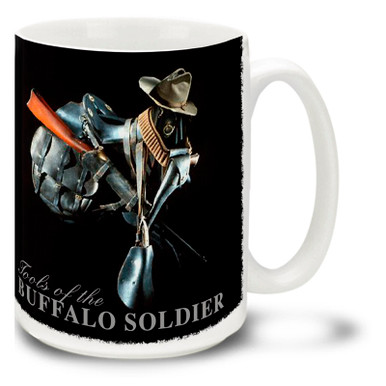 The Buffalo Soldiers made many lasting contributions to the history of the United States Army as well as our nation as a whole. Buffalo Soldiers coffee mugs are a great way to show your pride in this proud moment in history! This Tools of the Buffalo Soldiers mug is durable, dishwasher and microwave safe and is sure to be a favorite!