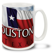 Houston with Texas Flag - 15oz Mug
