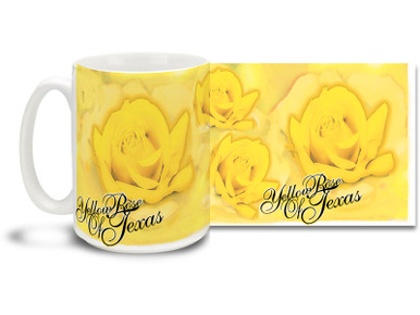 Sing the songs of yore, And the Yellow Rose of Texas shall be yours forevermore! Brighten up your morning with a Yellow Rose of Texas coffee mug! Colorful Roses makes this Yellow Rose of Texas mug sure to be a favorite!