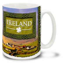 The lush green rolling hills and quaint farmlands of Ireland make it a popular destination, and this Ireland Mug captures the beauty and mystical feel of this magical place! Vivid Ireland coffee mug is dishwasher and microwave safe and sure to be a favorite.