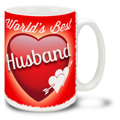 Show him he's the best with a World's Best Husband coffee mug! Vivid red colors and happy plump heart on this 15 oz World's Best Husband mug will make this dishwasher and microwave safe coffee cup a morning favorite!