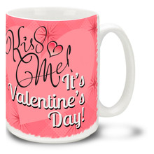 If you're in the market for a kiss, chances are you'll get on with this Kiss Me It's Valentine's Day coffee mug! No guarantees, but this mug has been known to work all year-round... Vivid pink colors and happy plump heart on this 15 oz Kiss Me It's Valentine's Day mug will make this dishwasher and microwave safe coffee cup a morning favorite!