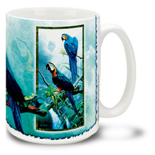 Blue and Gold Macaw on the River - 15oz Mug