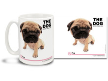 Get up close and personal with your favorite dog breeds with "The Dog" mug featuring the popular Pug! The Pug is often described with the Latin multum in parvo, or "much in little", alluding to the remarkable personality, despite its small size. Colorful 15oz The Dog Pug coffee mug is dishwasher and microwave safe.
