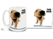 Get up close and personal with your favorite dog breeds with "The Dog" mug featuring the popular Golden Retriever! Golden Retriever lovers know these loyal canines make great pets and are kind, friendly and confident. Colorful 15oz The Dog Golden Retriever coffee mug is dishwasher and microwave safe.