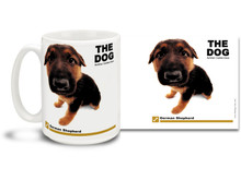 Get up close and personal with your favorite dog breeds with "The Dog" mug featuring the popular German Shepherd! German Shepherd lovers know these handsome canines are loyal, eager learners and hard workers. Colorful 15oz The Dog German Shepherd coffee mug is dishwasher and microwave safe.