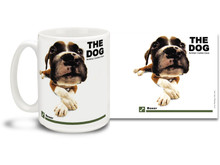 Get up close and personal with your favorite dog breeds with "The Dog" mug featuring the popular Boxer! Boxer lovers know these handsome canines are bright, energetic and playful. Colorful 15oz The Dog Boxer coffee mug is dishwasher and microwave safe.