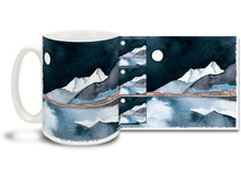 Enjoy the special magic of a Southwestern desert night on this Native American themed coffee mug. Deep, dark blues on this Crystal Night Southwestern Coffee Mug is sure to make this dishwasher and microwave safe cup a favorite!