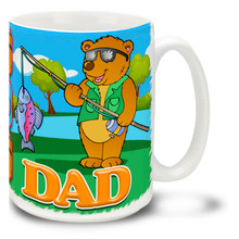 Dad Fishing Bear - 15oz Mug