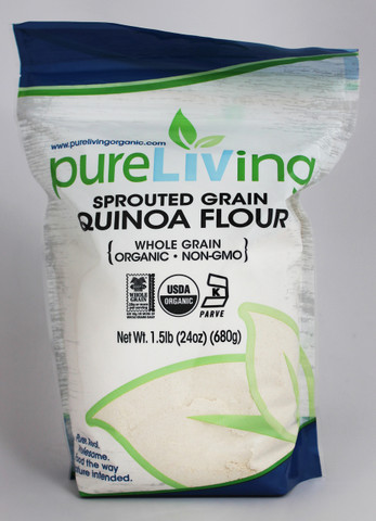 PureLiving Sprouted Quinoa Flour / Organic, Kosher, Non-GMO, Whole Grain, Raw