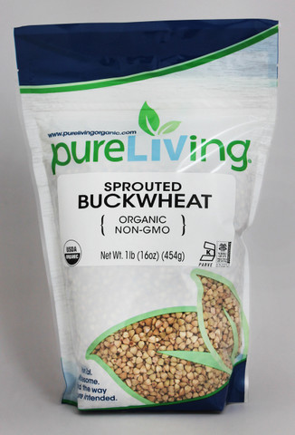 PureLiving Sprouted Buckwheat / Organic, Kosher, Non-GMO, Whole Grain, Raw