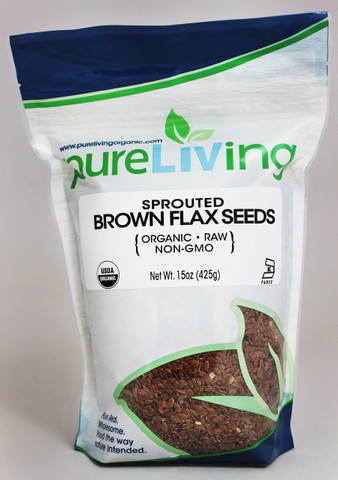 PureLiving Sprouted Brown Flax Seeds / Organic, Kosher, Non-GMO, Raw