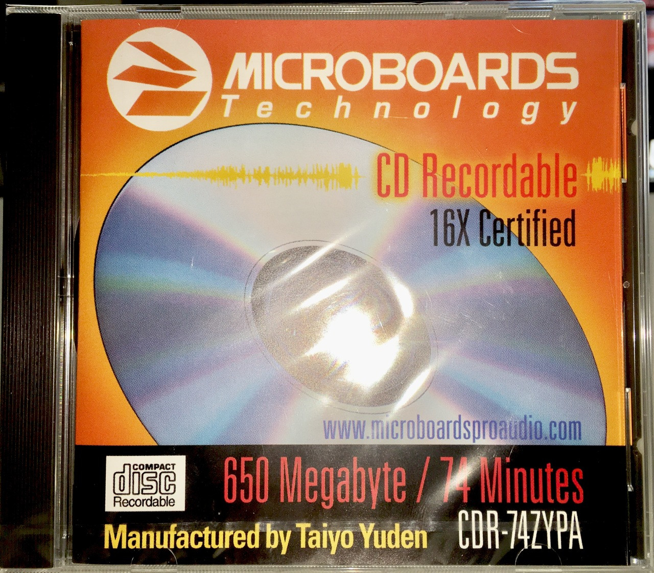 Microboards Taiyo Yuden CDR-74ZYPA CD-R 16X / 74 min / 650 Mb (single pack  - jewel case) - Audio-Depot