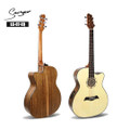 Smiger LG-07-EQ Engraved Sound Hole 40" Acoustic/Electric Guitar with pickup installed