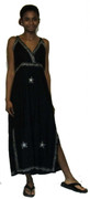 Rayon Sleeveless Long Tunic Dress - v-neck