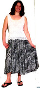  Long Paisley Print Rayon Skirt