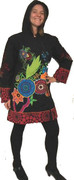 LINED MID-LENGTH EMBROIDERED COAT