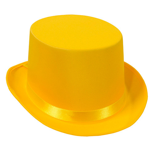 Satin Sleek Yellow Top Hat