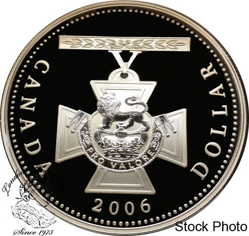 2006 CANADA VICTORIA CROSS PROOF SILVER DOLLAR WITH GOLD COIN