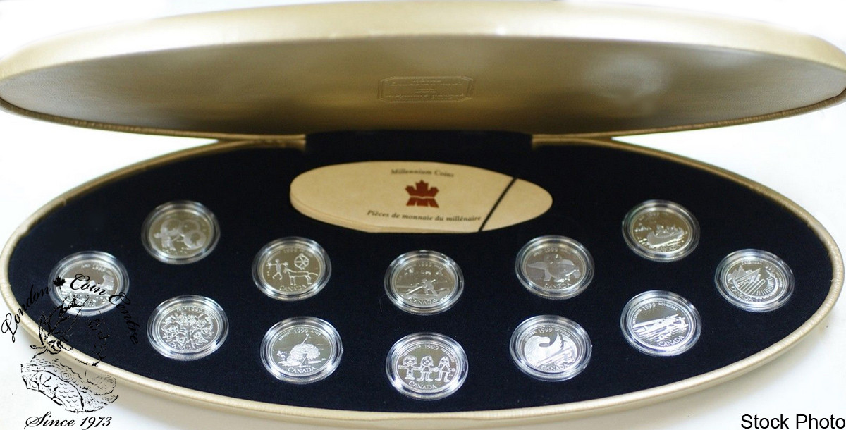 Canada 1999 Silver Quarter 25 Cent Millennium Coin Set London Coin Centre Inc.