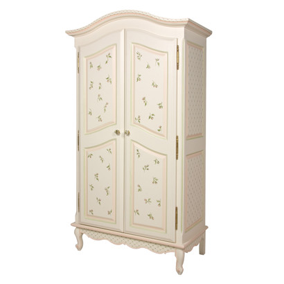French Armoire
Finish: Linen
Trim Out: Pink and Green
Hand Painted Motif: Floral Buds
Knobs: Glass Knobs with Gold Base