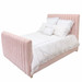 Bed Size: Full
Footboard Height: Custom High
Fabric: AFK Mallory Pink
Option: Custom Thin Channeling Upholstery
Feet: Natural Wood Finish