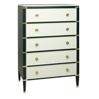 Gramercy Tall Chest
Body Finish: Navy
Upgraded Second Color on Drawer and Top Finish: Linen
Chest Straps: Polish Brass
Toe Caps: Polish Brass
Knobs: Standard Brass Knobs #6