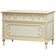 Marcheline Chest
Finish: Reef Blue
Trim Out: Gold Gilding
Knobs: Brass Knob #2 and Brass Tassel #1
