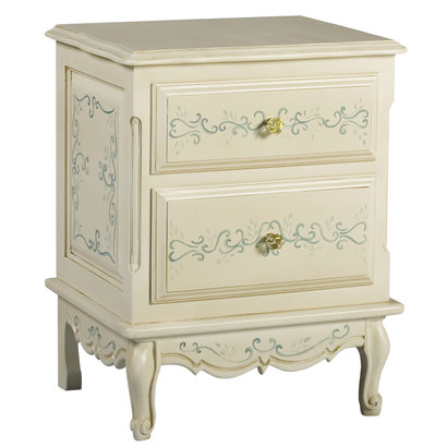 French Night Table: Bordeaux Toile
