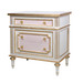 Marcheline Night Table: Antico White / Pink / Gold Gilding