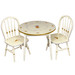 Round Play Table and Chair Set: Enchanted Forest Blue Gingham / Gold Gilding