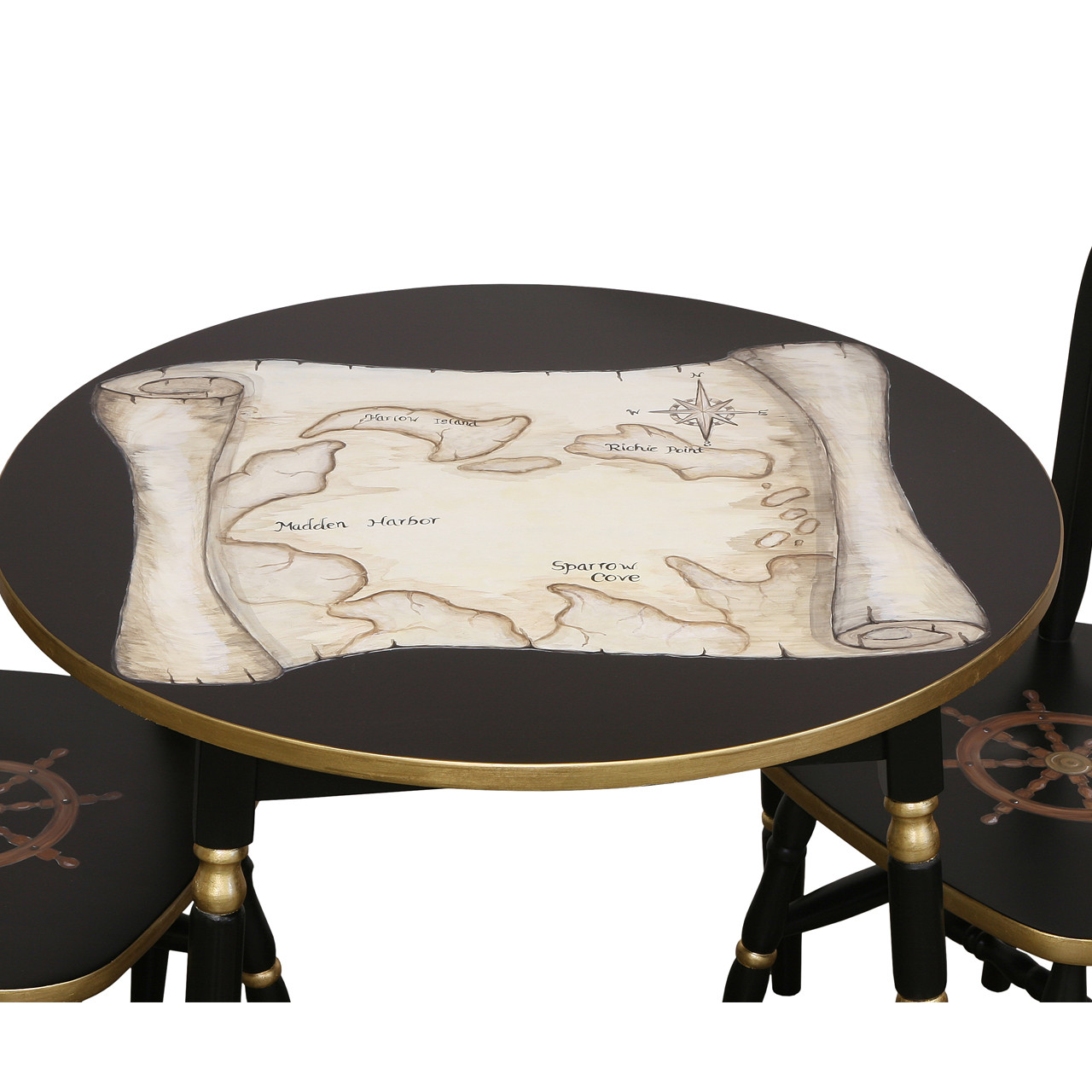 Nautical Antique Map Play Table And Chairs Afk Furniture