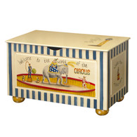 Toy Chest
Finish: Tea-Stain over Antico White
Hand Painted Motif: Circus