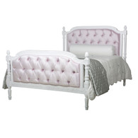 Bed Size: Full
Option: Button Upholstery on Head and Footboard
Finish: Snow
Fabric: AFK Majestic Lilac Mist