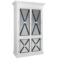 Regency Armoire
Finish: Antico White
Trim Out: Navy
Knobs: Wood finished in Antico White