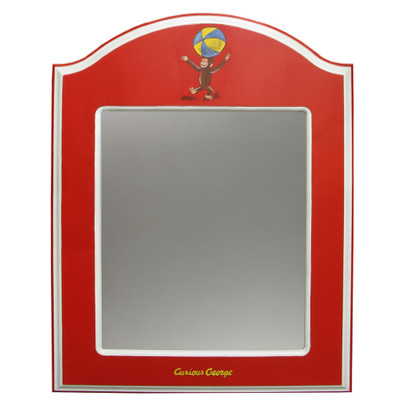ARCHED MIRROR Curious George Red