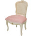 Petite French Chair: Versailles Creme / Blanche Pink / Custom Monogram