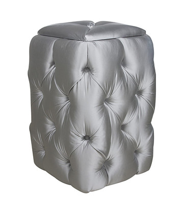 Tufted Hamper
Fabric: AFK Whisper Silver
Tufting Option: Button Tufted
Hardware: Glass Knob with Silver Base