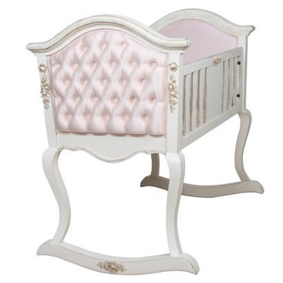 UPHOLSTERED FRENCH CRADLE: Versaillles Creme / C.O.M