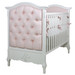 Bordeaux Crib
Finish: Antico White
Fabric: AFK Brook Pink
Tufting Option: Button Tufting
Appliquéd Moulding Option: Cherub