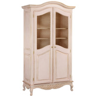 Grand Armoire
Finish: Versailles Pink
Door Option: Brass Wire Mesh
Knobs: Glass Knobs with Gold Base