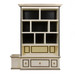 McGraw Bookcase
Body Finish: Antico White
Accent Color: Black
Trim Out: Gold Gilding
Upgraded Accent Knobs: Lion Head Pull