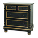 Evan Chest
Finish: Black Finish
Trim Out: Gold Gilding
Caning on Drawer Fronts
Knobs: Wood Knobs