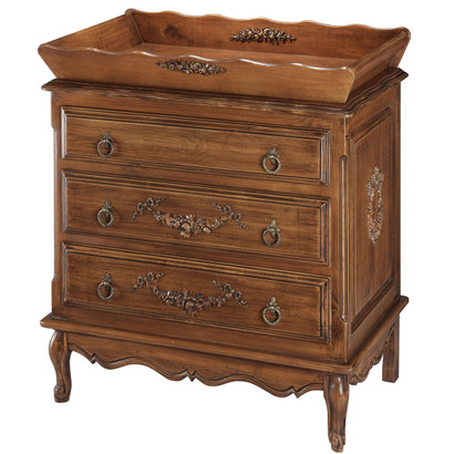 French Chest and Tray
Finish: Chateau
Appliqued Moulding Option: AFK Standard Moulding in Versailles Blue
Upgraded Knobs: Brass Knob #5
Comes with French Chest, Changer Tray, Pad and Terry Cover