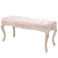 French Bench
Finish: Antico White / Versailles Pink Accents
Fabric: AFK Blanche Pink
Tufting Option: Button Tufting