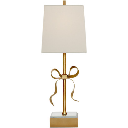 Ellery Bow Table Lamp
Finish: Brass
Shade: Creme Linen Square