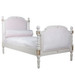 Bed Size: Twin
Option: Tight Back Upholstery on Head and Footboard
Finish: Antico White / Gold Gilding
Fabric: AFK Brussles Pink