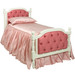 Bed Size: Twin
Option: Button Upholstery on Head and Footboard
Finish: Antico White
Fabric: C.O.M - Customer's Own Material