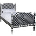 Bed Size: Twin
Option: Caning on Head and Footboard
Finish: Black with Snow White Lattice